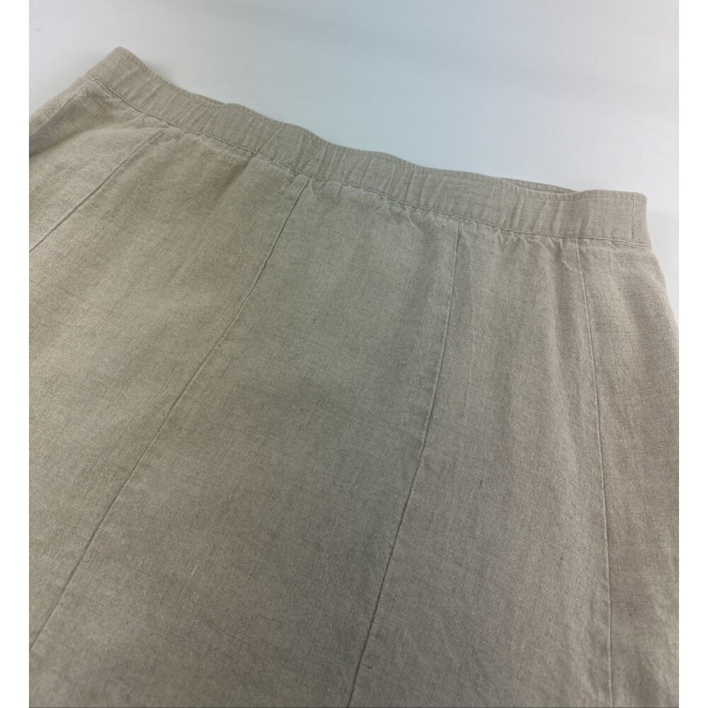 Soft Surroundings Linen Maxi Skirt Button Down Pockets Natural Tan Womens Large - Picture 12 of 12